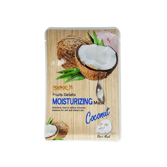 Haokali Fruit Gelato Moisturizing Coconut Facial Sheet Mask - 30ml x 10 Pieces