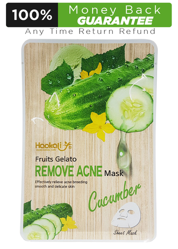 Haokali Fruits Gelato Remove Acne Cucumber Sheet Mask - 30ml