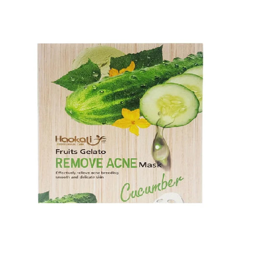 Haokali Fruits Gelato Remove Acne Cucumber Sheet Mask - 30ml X 10 Pieces