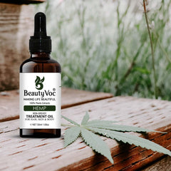 BeautyVoc Hemp Treatment Oil 50 ml Pure 100% | Non-Greasy | Cold-Pressed Oil for Skin Hydration, Scalp Nourishment & Soothing Care