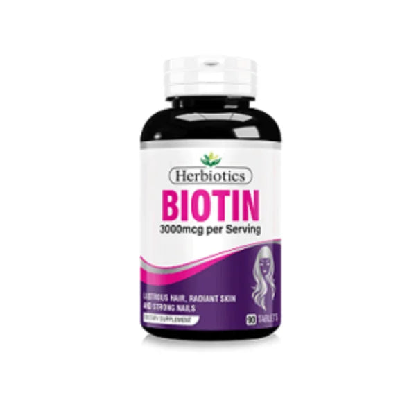 Herbiotics BIOTIN For Hair, Nail &amp; Skin 3000mcg -90 Capsules