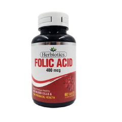 Herbiotics Folic Acid 400mcg - 60 Tablets