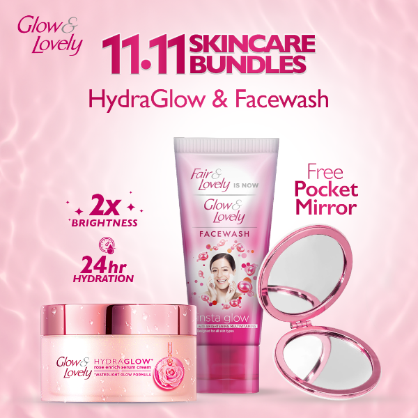 Hydra Glow Cream & Insta Glow Face Wash + Free Pocket Mirror