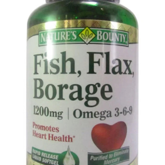 Natures Bounty Omega 3-6-9 Fish Flax Borage 1200mg (72's Softgels)