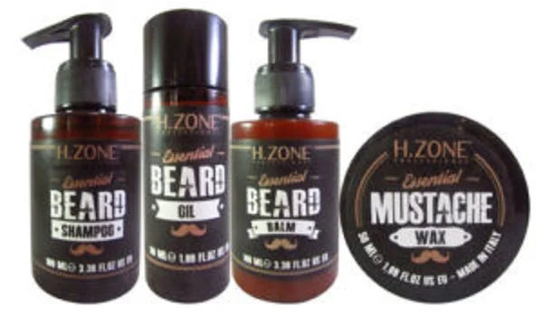 H.Zone Professional Essential Beard 4 Pack Kit