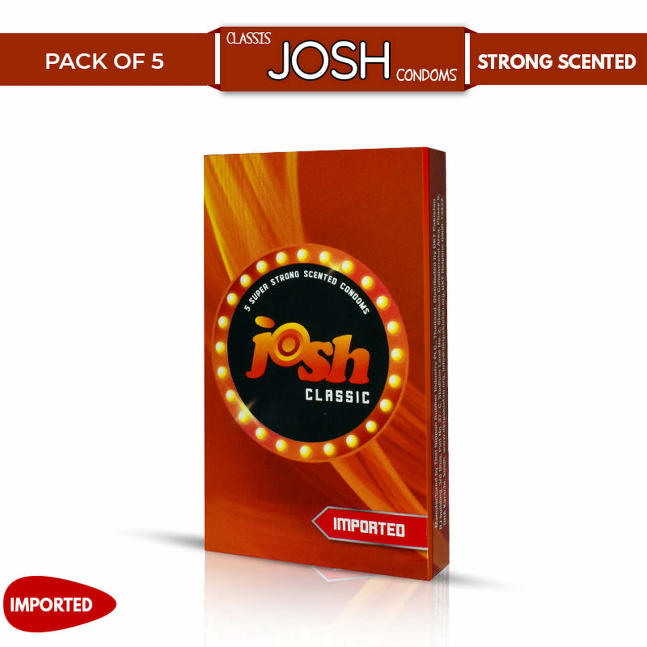 Josh Super Strong Scented Classic Condoms Pack (7 X 5)