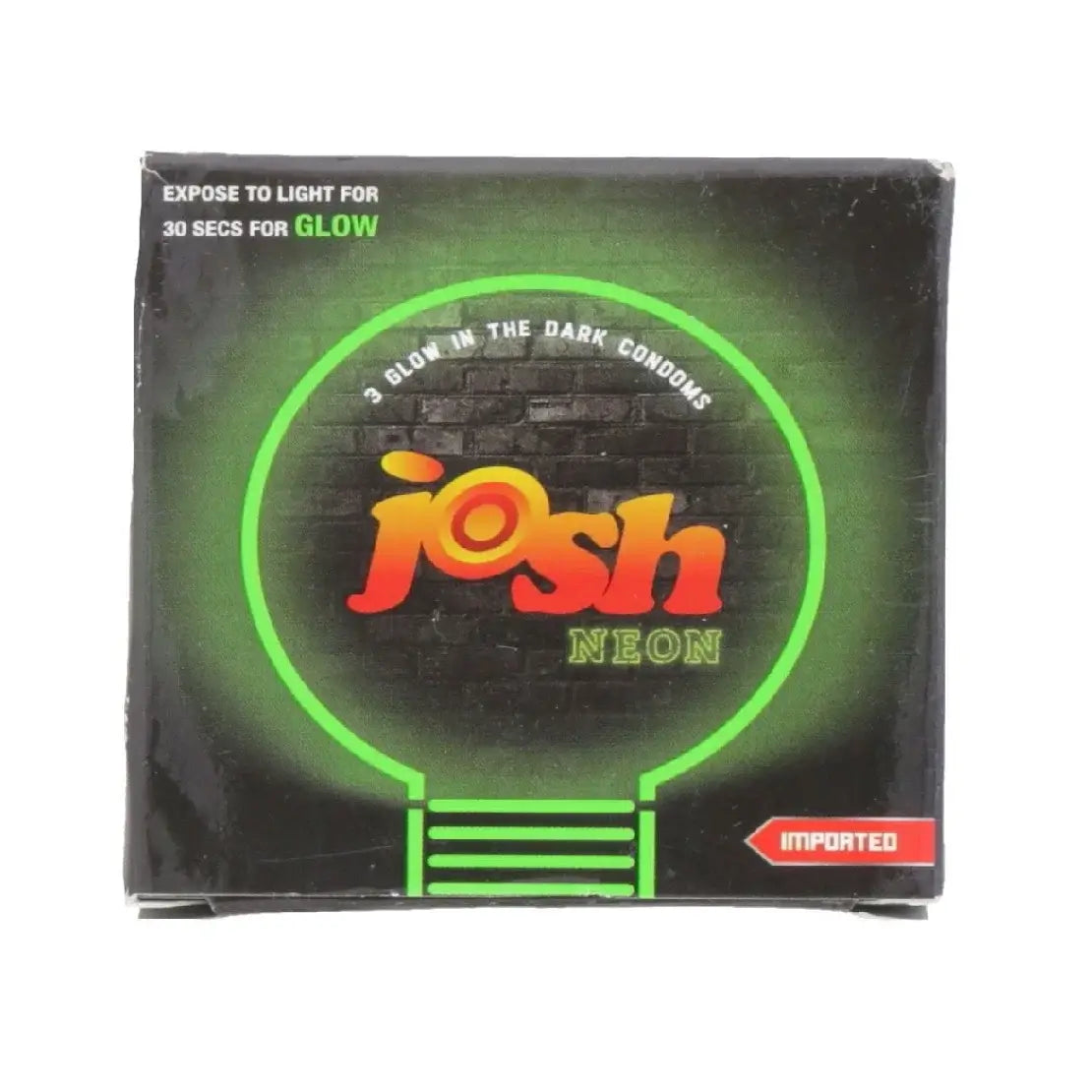 Josh Neon Glow In The Dark Condoms – 3 Pcs