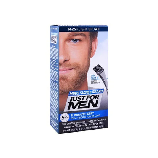 Just For Men Brush-In Color Mustache & Beard Gel Light Brown Black M-25