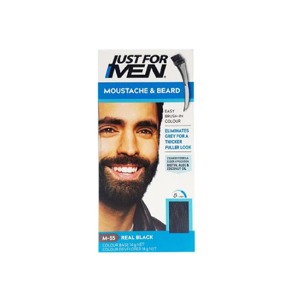 Just For Men Brush-In Color Mustache & Beard Gel Real Black M-55