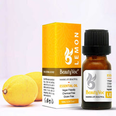 BeautyVoc Pure Lemon Oil 10 ml | For Bright Skin | Acne Fighting | Fade Dark spots