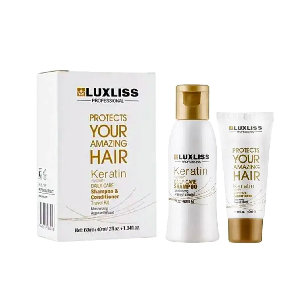 Luxliss-Keratin Daily Care Shampoo 60ml/Conditioner 40ml Travel Kit