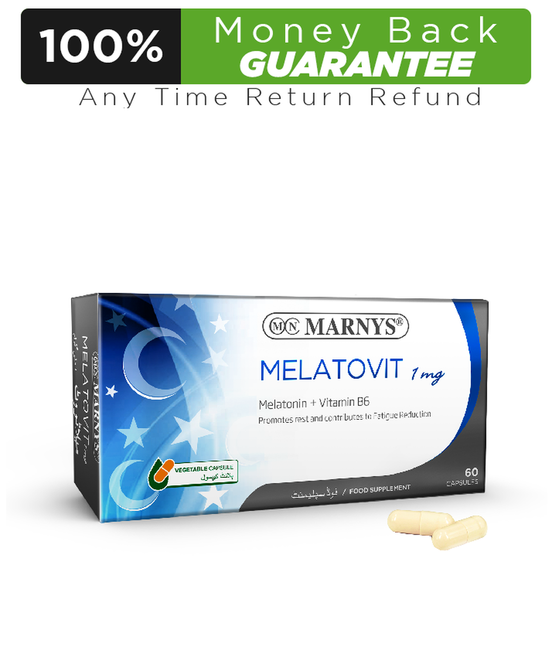 Marnys Melatovit (1mg) and Vitamin B6 ? 60 Capsules