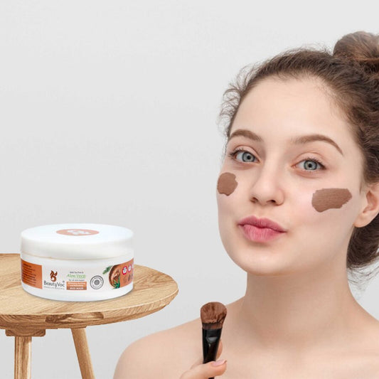 BeautyVoc Mud Mask with Tea Tree & Aloe Vera 300 g | Best for cleanisng | Best for acne & pimples | Oil Control & Clear Skin