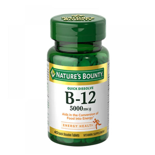 Nature's Bounty Vitamin B-12 5000mg 40 Quick Dissolve Tablets