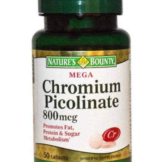 Natures Bounty Chromium Picolinate 800mcg 50 Tablets