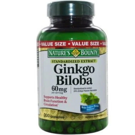 Nature’s Bounty Ginkgo Biloba 60mg 200 Capsules