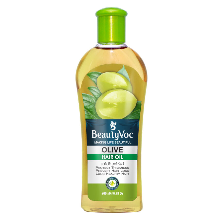 BeautyVoc Olive Hair Oil 200 ml | Deep Nourishment, Hair Growth & Shine | Controls Hair Fall & Softens Dry, Frizzy Hair