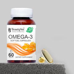 BeautyVoc Omega-3 Softgel Capsules | For Heart, Brain, Joint & Immune Support | Supplement for Men & Women