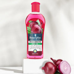BeautyVoc Red Onion Hair Oil 200 ml | For Hair Growth, Hair Fall Control & Stronger Roots | Natural Scalp Nourishment