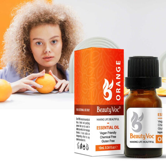 BeautyVoc Pure Orange Oil 10 ml | For Glowing Skin | Fade Darkspots | Refreshing Aromatherapy