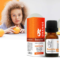 BeautyVoc Pure Orange Oil 10 ml | For Glowing Skin | Fade Darkspots | Refreshing Aromatherapy
