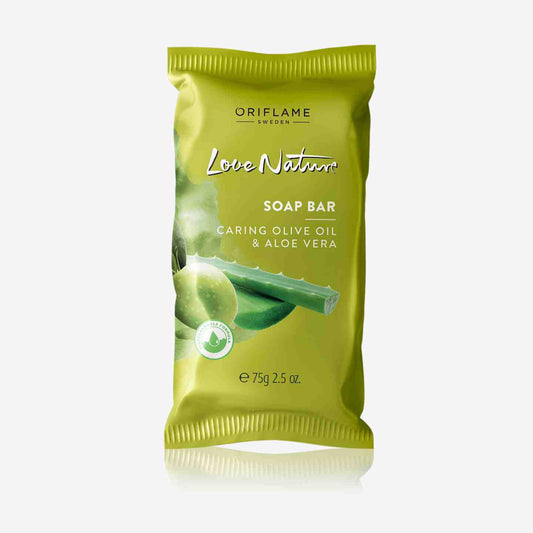 Oriflame Love Nature Soap Bar Caring Olive Oil &amp; Aloe Vera online in Pakistan on Manmohni