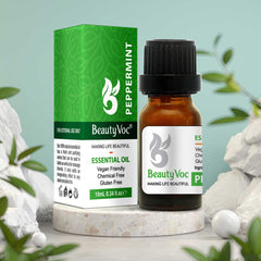 BeautyVoc Pure Peppermint Oil 10 ml Undiluted 100% | For Hair, Skin & Aromatherapy | Refreshing & cooling essential oil