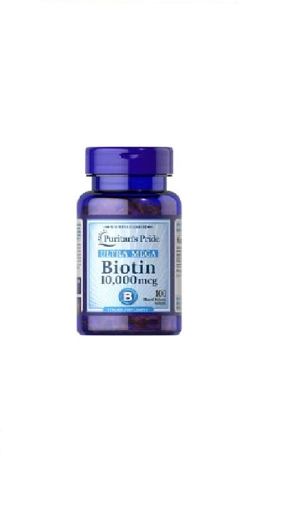 Puritan's Pride Ultra Mega Biotin 10000mcg, 50 Rapid Release Softgels