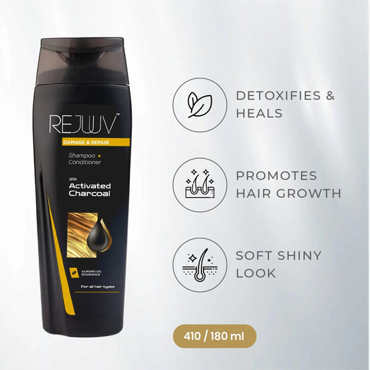 Rejuuv Restore & Repair Activated Charcoal Shampoo 180ml