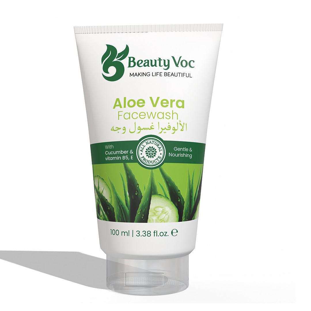 BeautyVoc Aloevera Facewash 100 g | Gentle Cleanser for Glowing Skin