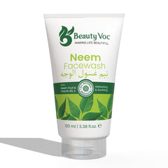 BeautyVoc Neem Face Wash 100 ml | Anti-Acne, Oil Control, Gentle Cleanser with Aloe Vera & Vitamin B5