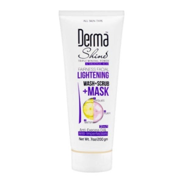 Derma Shine Facial Lightening Wash+Scrub+Mask 200g