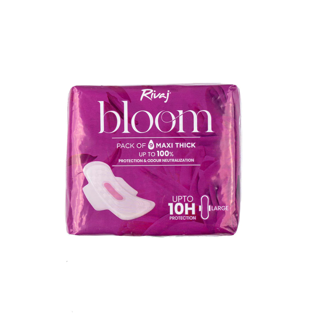 Rivaj Maxi Thick Bloom Sanitary Pads (Large) 9 PCS