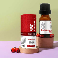 BeautyVoc Pure Rosehip Oil 10 ml - Undiluted 100% | For Skin & Hair | Skin Glow, Reduce Scars & Fine Lines, Repairs Damaged Hair Anti-Aging Benefits