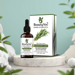 BeautyVoc Rosemary Mint Treatment Oil with Biotin 50 ml | Non-Greasy | Cold-Pressed Oil for Hair Growth, Scalp Health & Strengthening Roots