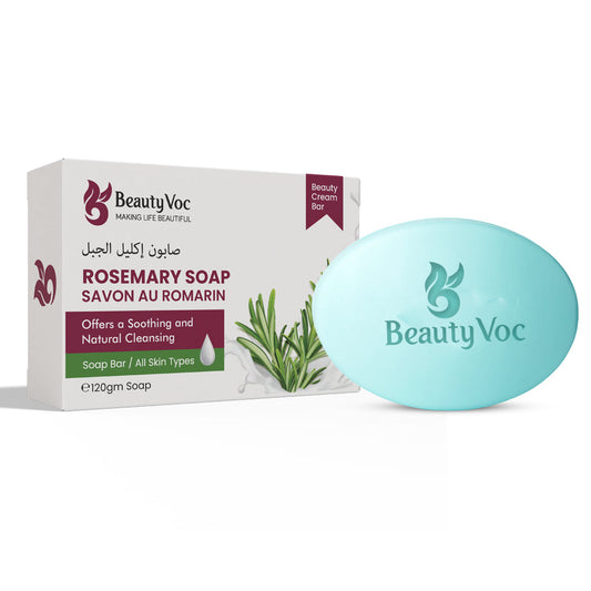 BeautyVoc Rosemary Soap 120g - Antioxidant | Anti Bacterial Soap | Refreshes Skin Instantly