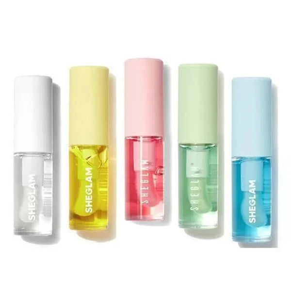 SHEGLAM Jelly Wow Hydrating Non-Sticky Lip Oil (Pack of 5 )