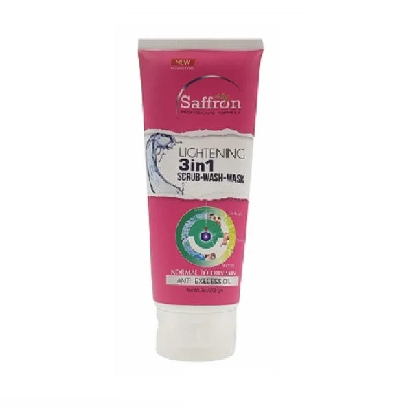 Saffron Lightening 3in1 Scrub, Face Wash And Mask 200g