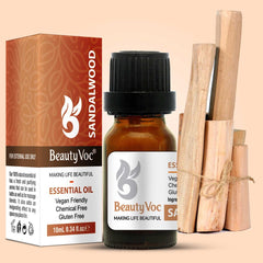 BeautyVoc Sandalwood Oil 10 ml - Mood Booster | Sress Relief Natural Scent | Best for Dry Skin