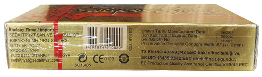 Super Gold Lubricated Condoms 12 Pieces (Normal Tip)