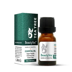 BeautyVoc Pure Tea Tree Oil 10 ml | Undiluted Essential Oil for Hair, Skin & Aromatherapy