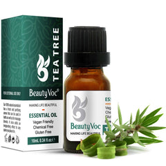 BeautyVoc Pure Tea Tree Oil 10 ml | Undiluted Essential Oil for Hair, Skin & Aromatherapy
