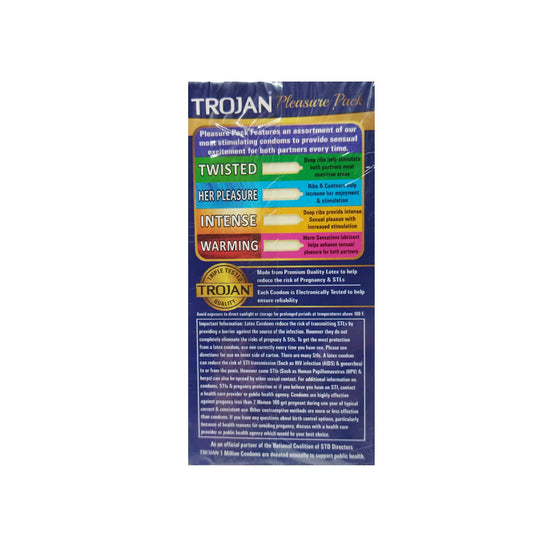 Trojan Pleasure Pack MEG Latex Lubricated Condom