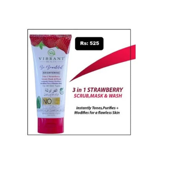 Vibrant Beauty 3 in 1 Strawberry Scrub, Mask &amp; Wash 150ML