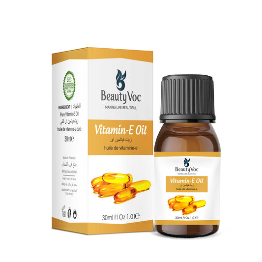 BeautyVoc Vitamin E Oil 30 ml – 100% Pure & Natural | For Skin & Hair Care