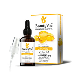 BeautyVoc Vitamin E Treatment Oil 50 ml | Non-Greasy | Cold-Pressed Oil for Hair Repair, Skin Nourishment & Anti-Aging Care