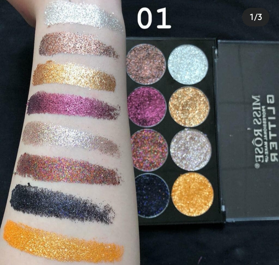 Miss Rose 8 Color Glitter Palette