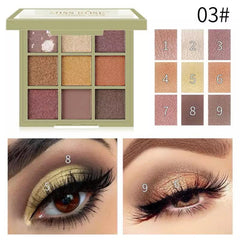 Miss Rose 9 Color Eyeshadow Pallete - Square