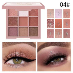 Miss Rose 9 Color Eyeshadow Pallete - Square