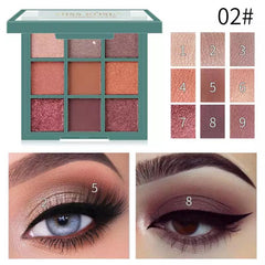 Miss Rose 9 Color Eyeshadow Pallete - Square